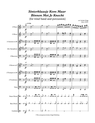 Sinterklaasje Kom Maar Binnen Met Je Knecht (for wind band and percussion)