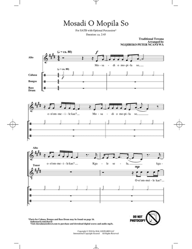 Mosadi O Moplisa So (arr. Peter Ncanywa)