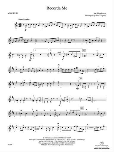 Recorda Me: 2nd Violin