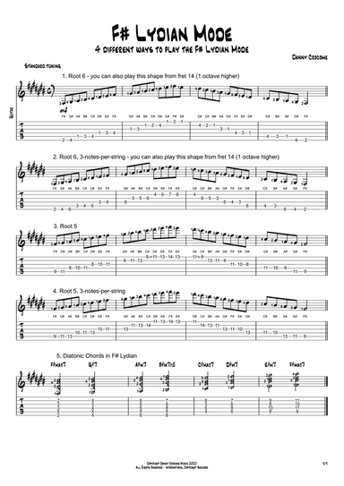 F# Lydian Mode (4 Ways to Play)