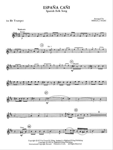 España Cañi: 1st B-flat Trumpet