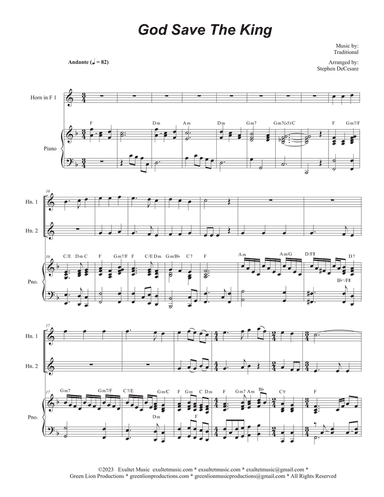 God Save The King (French Horn Duet)