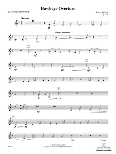 Hawkeye Overture: B-flat Tenor Saxophone