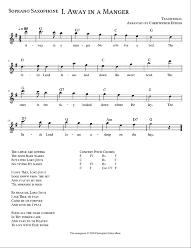 Away in a Manger for Soprano Voice