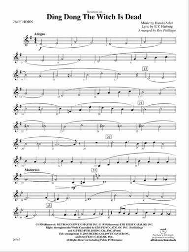 Variations on Ding Dong the Witch Is Dead (fromThe Wizard of Oz): 2nd F Horn