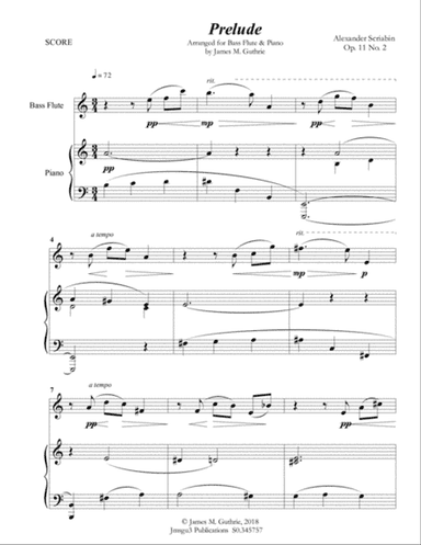 Scriabin: Prelude Op. 11 No. 2 for Bass Flute & Piano
