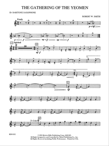 The Gathering of the Yeomen: E-flat Baritone Saxophone