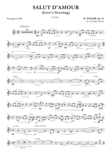 Salut d'Amour (Love's Greeting) for Trumpet and Piano