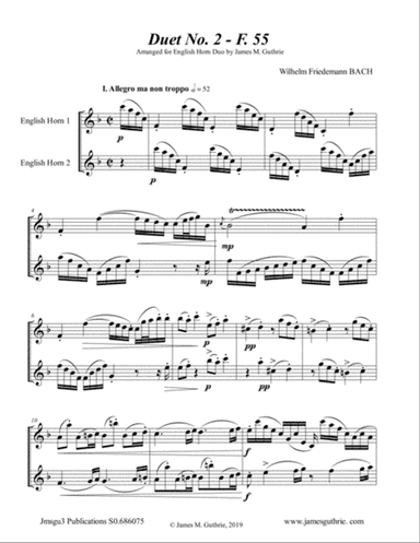 WF Bach: Duet No. 2 for English Horn Duo