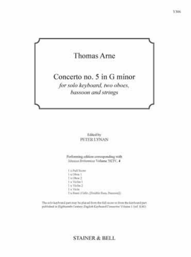 Concerto no. 5 in G minor. Score and Parts