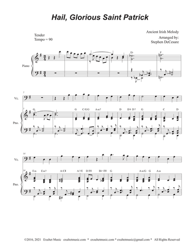 Hail, Glorious Saint Patrick (Cello solo and Piano)