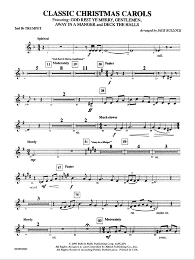 Classic Christmas Carols: 2nd B-flat Trumpet