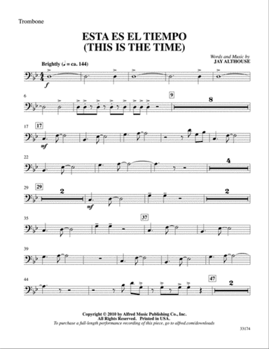 Esta Es el Tiempo (This Is the Time): 1st Trombone