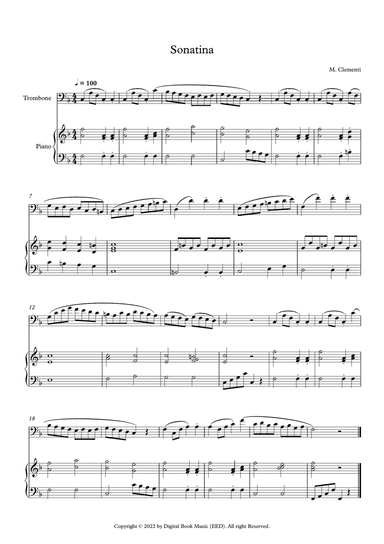 Sonatina (In C Major) - Muzio Clementi (Trombone + Piano)