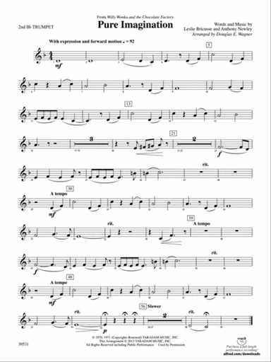 Pure Imagination (from Willy Wonka and the Chocolate Factory): 2nd B-flat Trumpet