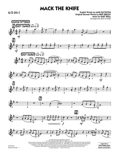 Mack The Knife (arr. Rick Stitzel) - Alto Sax 2
