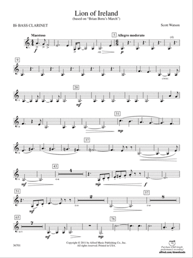 Lion of Ireland: B-flat Bass Clarinet