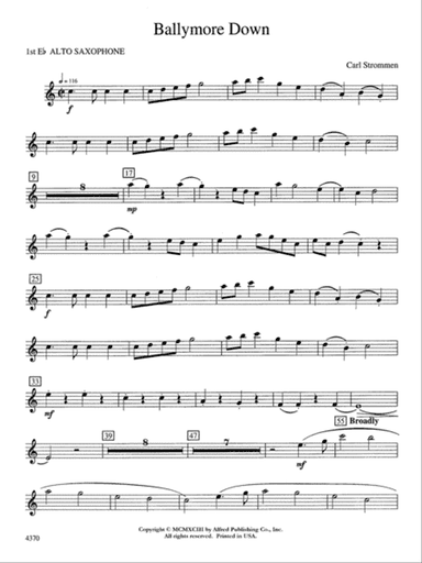 Ballymore Down: E-flat Alto Saxophone