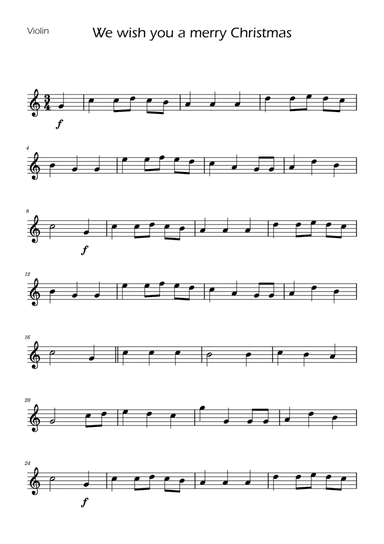 We Wish You a Merry Christmas - Violin