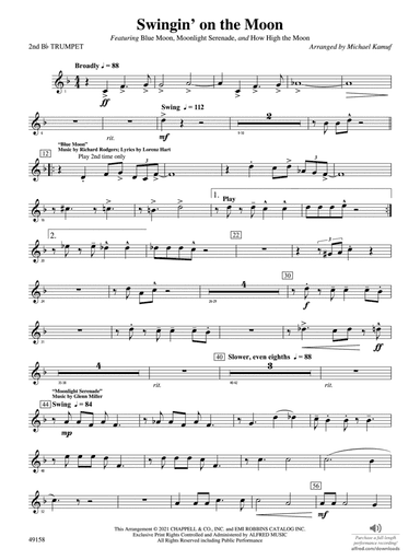 Swingin' on the Moon: 2nd B-flat Trumpet