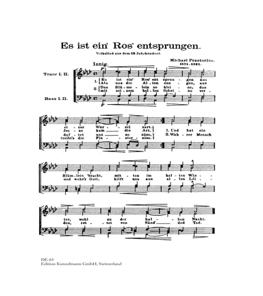 Es ist ein Ros' entsprungen (Lo, how a rose e'er blooming)