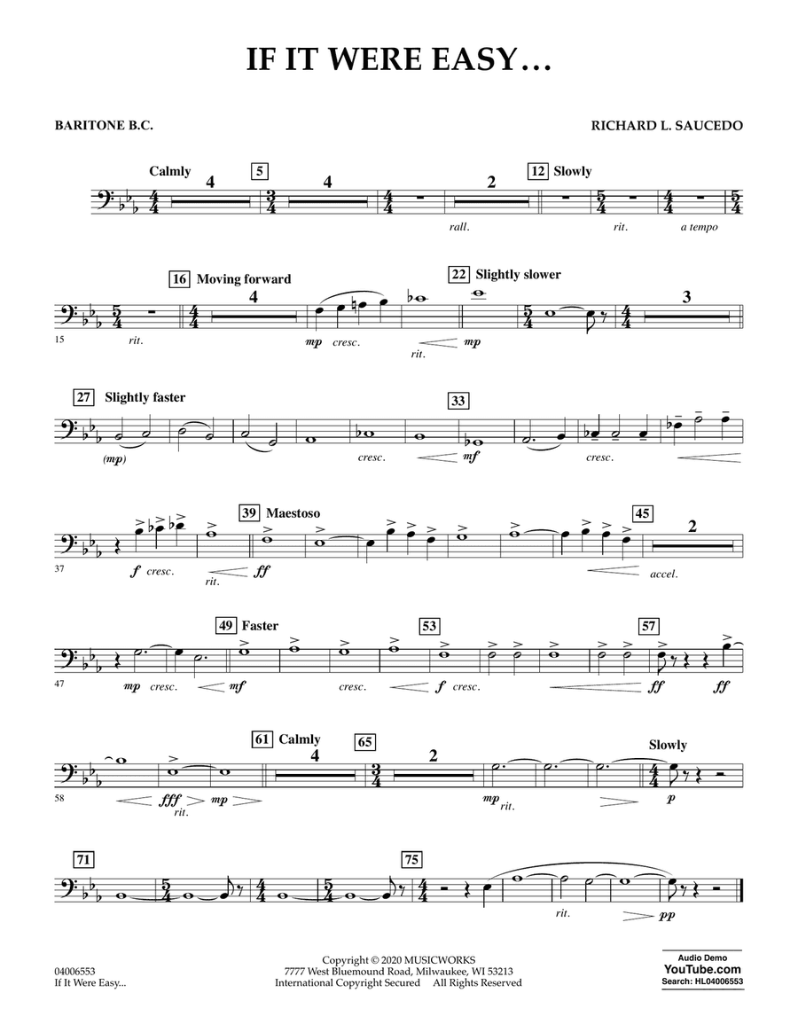 If It Were Easy... - Baritone B.C.