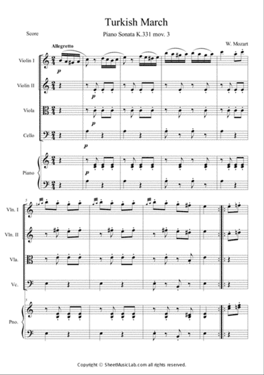 Turkish march (Piano sonata k.331 mov.3)
