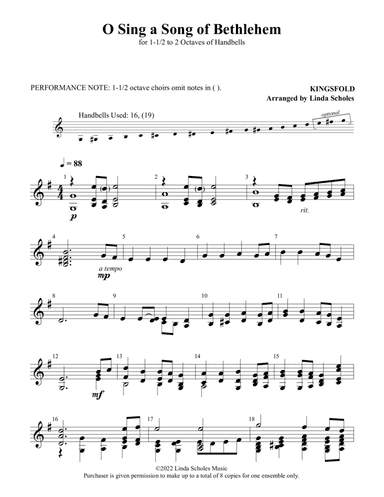 O Sing a Song of Bethlehem - Score Only
