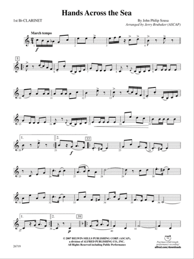 Hands Across the Sea: 1st B-flat Clarinet