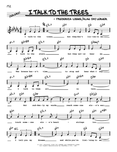 I Talk To The Trees (Low Voice)