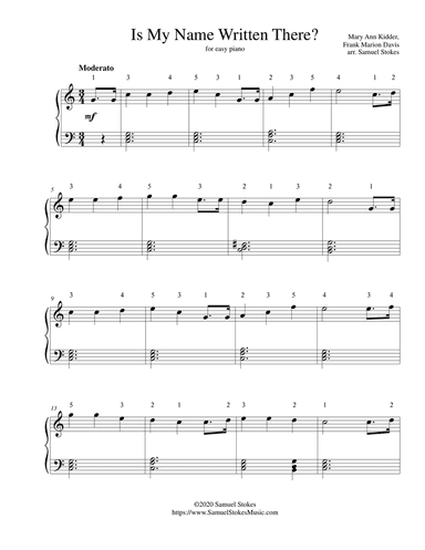 Is My Name Written There? - for easy piano