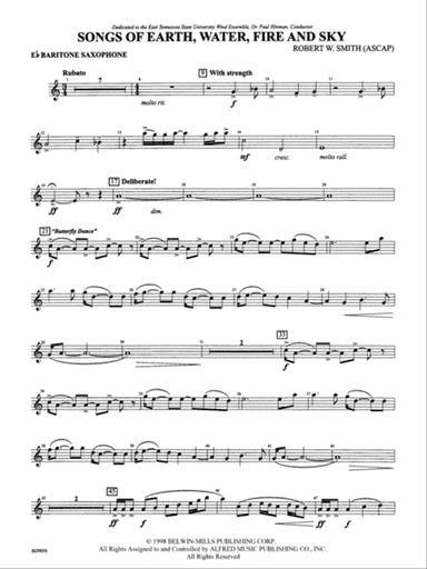 Songs of Earth, Water, Fire and Sky: E-flat Baritone Saxophone