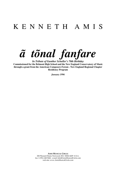 ã tõnal fanfare - CONDUCTOR'S SCORE ONLY