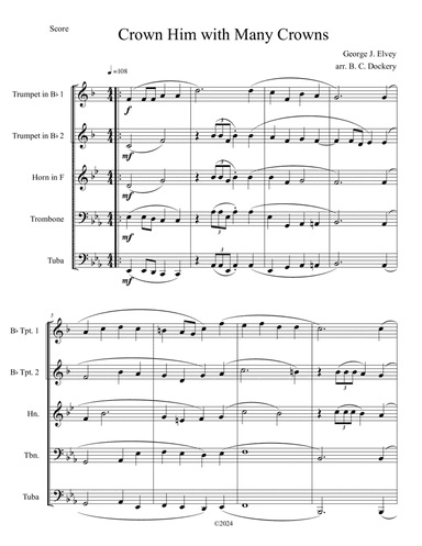 Crown Him with Many Crowns (Brass Quintet)