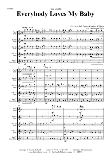 Everybody Loves My Baby - Jazz Classic - Flute Quintet
