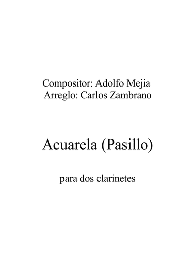 Acuarela Pasillo Colombiano by Adolfo Mejía
