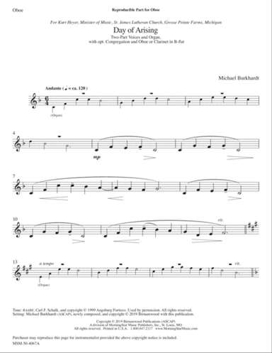 Day of Arising (Oboe/Clarinet Parts)