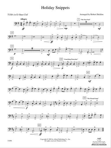 Holiday Snippets: (wp) E-flat Tuba B.C.