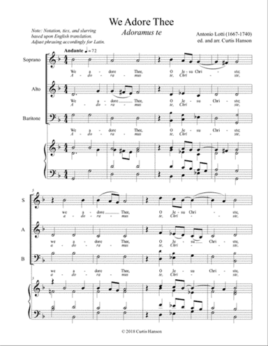 We Adore Thee (SAB)