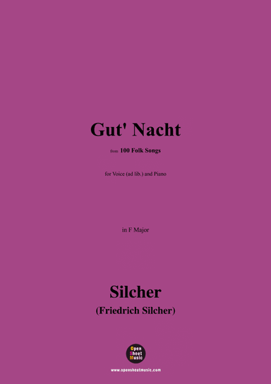 Silcher-Gut' Nacht,for Voice(ad lib.) and Piano