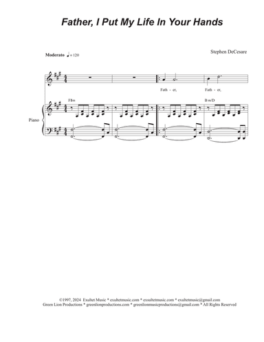 Father, I Put My Life In Your Hands (Vocal solo)