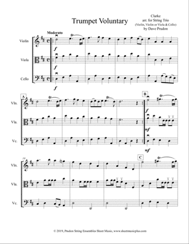 Clarke Trumpet Voluntary for String Trio