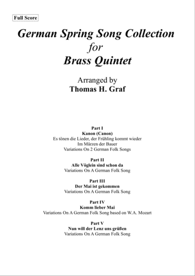 German Spring Song Collection - 5 Concert Pieces - Brass Quintet