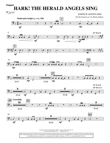 Hark! The Herald Angels Sing (from Journey Of Promises) - Timpani