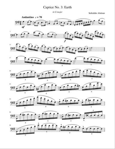 Cello Caprice No. 3 (Earth) in G major