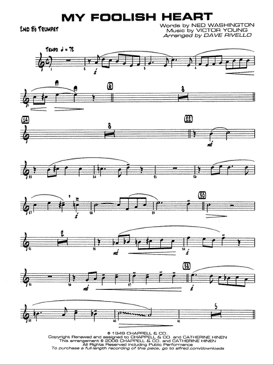 My Foolish Heart: 2nd B-flat Trumpet