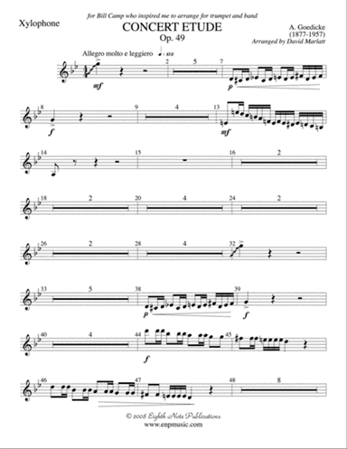 Concert Etude, Op. 49 (Solo Trumpet and Concert Band): Xylophone