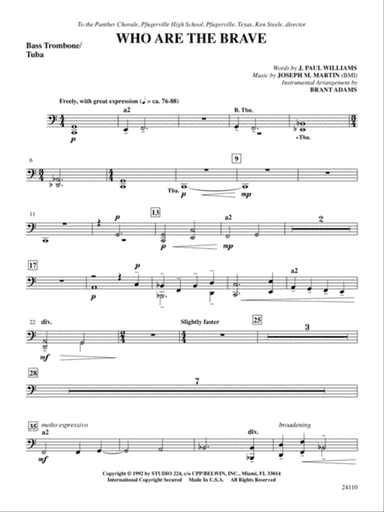 Who Are the Brave: 3rd Trombone