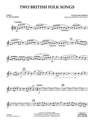 Two British Folk Songs (arr. Robert Longfield) - Pt.2 - Eb Alto Saxophone