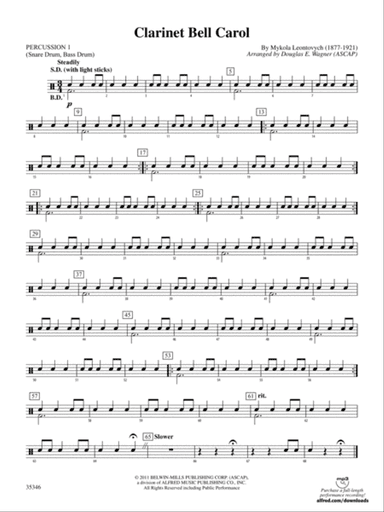 Clarinet Bell Carol: 1st Percussion